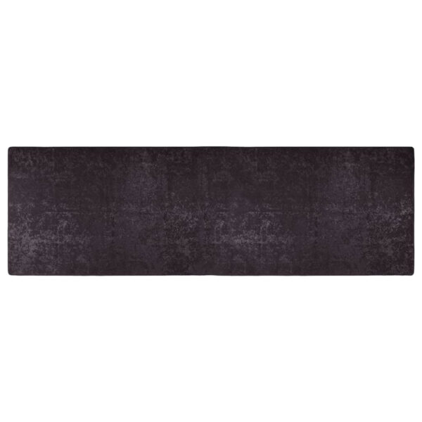 Corwin 300cm Polyester Washable Anti-Slip Rug In Anthracite