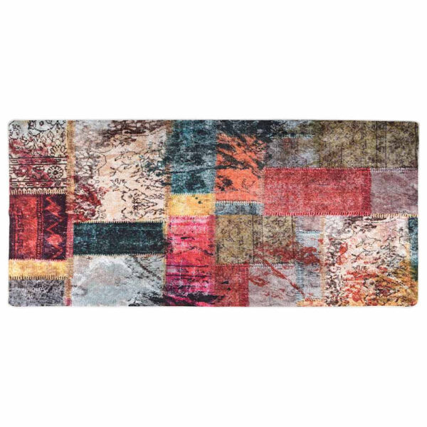 Corwin 300cm Polyester Washable Anti-Slip Rug In Patchwork Pattern